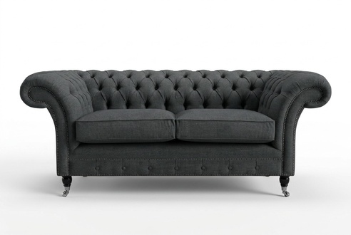 Chesterfield England Sofa Polster Günstige Preise Webstoff Microfaser Stoff Neu