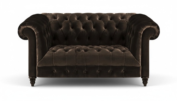 Chesterfield Exklusive Braune Couch Moderner Zweisitzer Polster Möbel