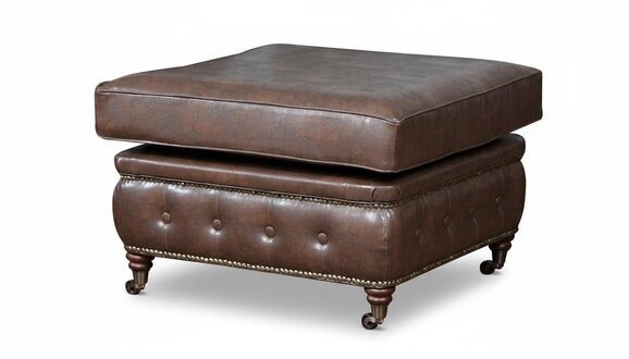 Chesterfield Fußhocker Club Lounge Hocker Leder Textil Ottoman Designer