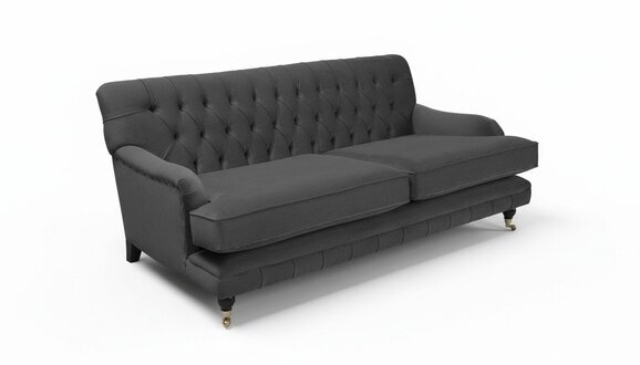 Chesterfield Grau Couch Sofa Polster 3 Sitzer Couchen Sitz Garnitur Sofas Neu