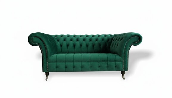 Chesterfield Grüne 2 Sitzer Couch Polster Sofas Couchen Design Sofa Club Textil
