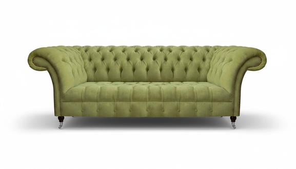 Chesterfield Hellgrünes Sofa Moderner Wohnzimmer Dreisitzer Luxus Möbel