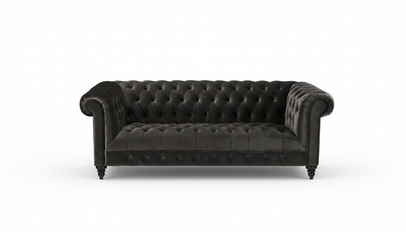 Chesterfield Holzkohle Wohnzimmer Modern Design Couchen Samt Braun Möbel Stoff