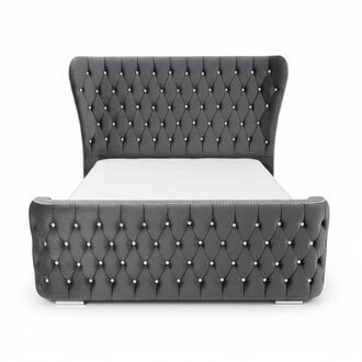 Chesterfield Hotel Doppel Leder Bett Schlafzimmer Polster Luxus Betten