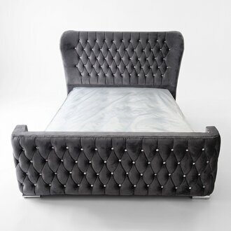 Chesterfield Hotel Doppel Leder Bett Polster Schlafzimmer Luxus Betten