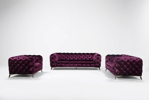 Chesterfield Italienische Sofa 2x Einsitzer Couch Set Polster Set Neu 1+1 Sitz