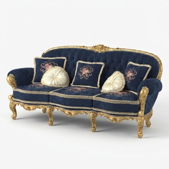Chesterfield Klassischer Dreisitzer Sofa Wohnlandschaft Textil Sofas 3 Sitz Neu