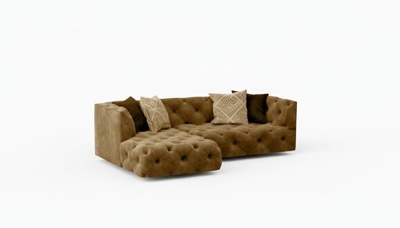 Chesterfield L-Form Ecksofa Couch Design Textil Polster Garnitur Sofa Ecke Neu