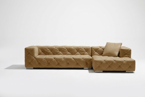 Chesterfield Leder Modern Couch Wohnlandschaft Ledersofa Ecksofa Sofa