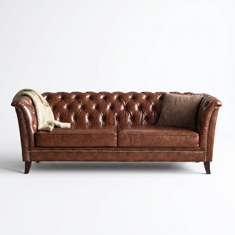 Chesterfield Leder Polster Design Sofa Luxus Couch Deko Klassische Sofa