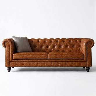 Chesterfield Leder Polster Design Sofa Deko Luxus Couch Klassische Sofa
