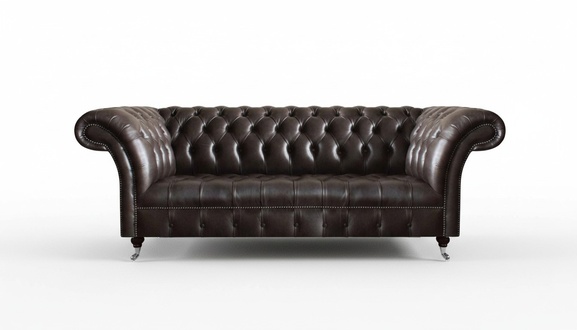 Chesterfield Ledermöbel Luxuriöser Dreisitzer Wohnzimmer Edle Couchen