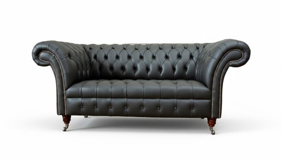Chesterfield Ledersofa Couch Polster 2 Sitzer Designer Sofas Couchen