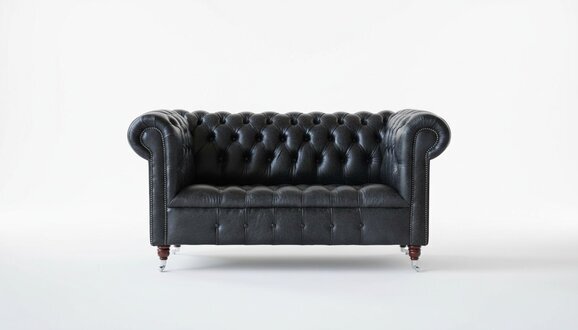 Chesterfield Ledersofa Couch Polster designer 2 Sitzer Deko Textil Sofas
