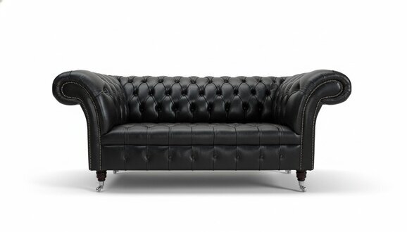 Chesterfield Ledersofa Couch Polster 2 Sitzer designer Textil Sofas