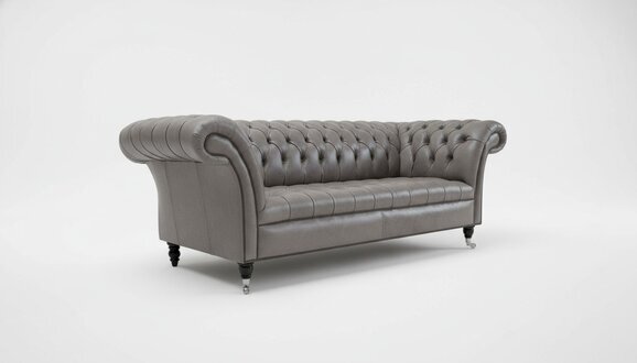 Chesterfield Ledersofa Sofa Couch Polster Textil Stoff Luxus Klasse Garnitur Neu