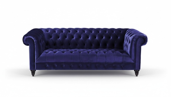 Chesterfield Lila Samt Couch Luxus Polster Möbel Sofa mit Knöpfen Dreisitzer