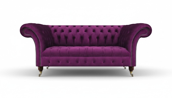 Chesterfield Luxus Lila Sitzmöbel Sofa Couch Dreisitze Textil Einrichtung
