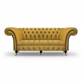 Chesterfield Luxus Möbel Dreisitzer Sofa Couch Textil Polstersofa Wohnzimmer