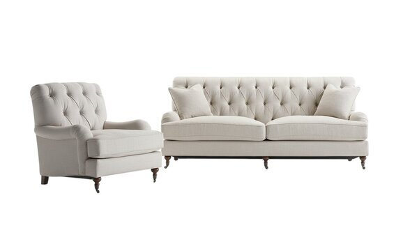Chesterfield Luxus Sofa Couch Polster Sitz Stoff Garnitur 3+1 Sitzer Couchen