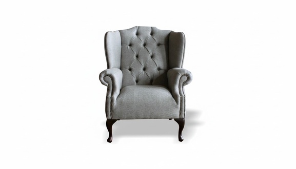 Chesterfield Ohrensessel Club Relax Sessel Stuhl Polster Stoff Textil 1 Sitz Neu