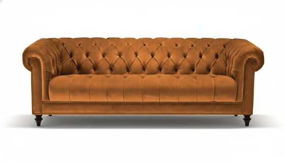 Chesterfield Original Samt Dreisitzer Stoff Design Couchen Polster Sofa Sofas