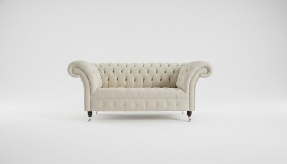 Chesterfield Polster Sofas Design Luxus Stoffsofas Textil Sofa 2 Sitzer Sofa Neu