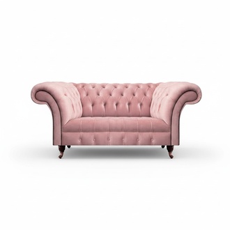 Chesterfield Rosa Zweisitzer Sofa Couch Wohnzimmer Polstermöbel Einrichtung