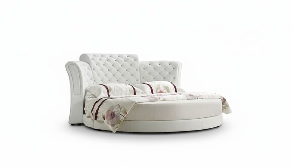 Chesterfield Rund Bett Möbel Polster Betten Schlafzimmer Möbel Lederbett Hotel