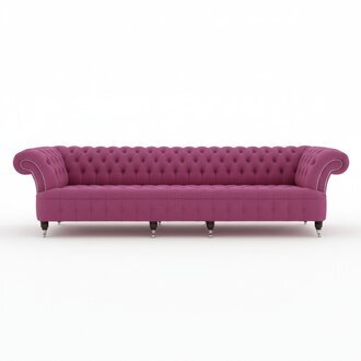 Chesterfield Samt Sofa 5 Sitzer Designer Couchen Couch Textil Pink