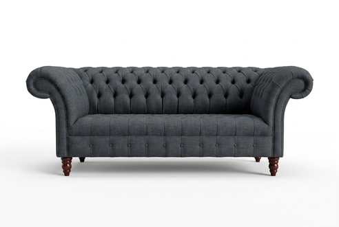Chesterfield Schwarz Couch Sofa Polster 3 Sitzer Couchen Garnitur Sitz Sofas Neu