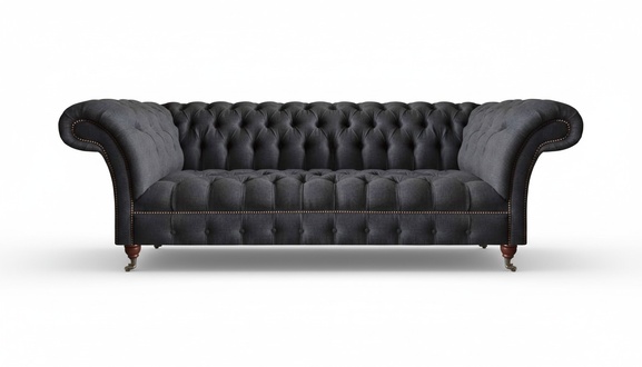 Chesterfield Schwarzes Polstersofa Wohnzimmer Möbel Textil Sitzmöbel