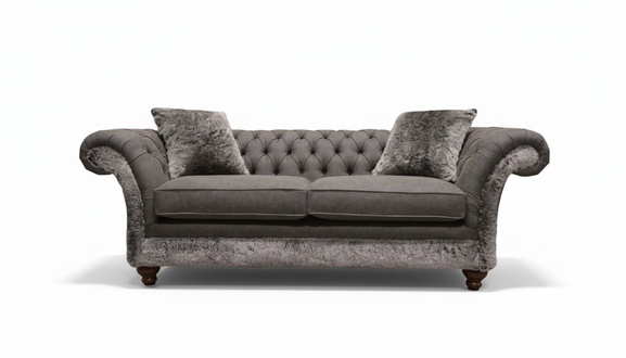 Chesterfield Sofa 3 Sitzer Polster Couch Klassische Stoff Couchen Textil