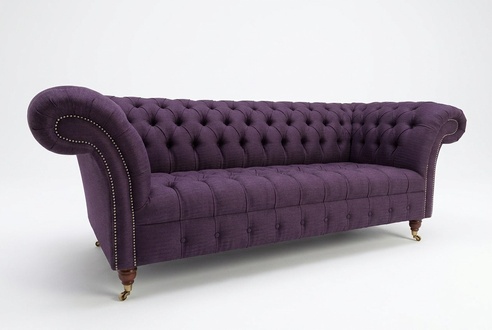 Chesterfield Sofa 3 Sitzer Bettfunktion Stoff Couch Polster Sitz Sofas Textil