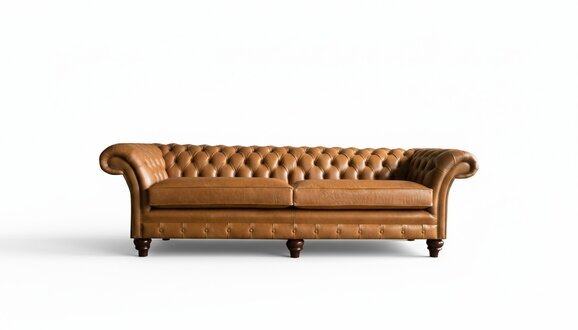 Chesterfield Sofa Braun xxl Big Leder Wohnzimmer Möbel 4 sitzer Braun