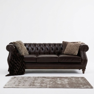 Chesterfield Sofa Couch Polster Stoff Leder Couchen Garnitur Polster Deko