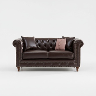 Chesterfield Deko Sofa Couch Polster Stoff Leder Couchen Polster Garnitur