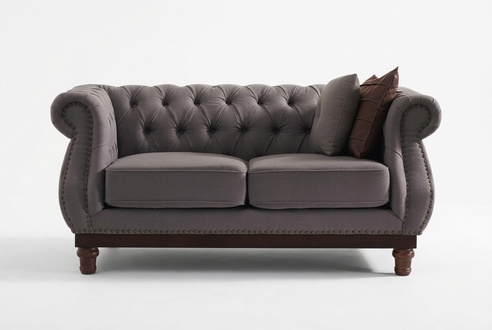 Deko Chesterfield Sofa Couch Polster Stoff Leder Couchen Polster Garnitur