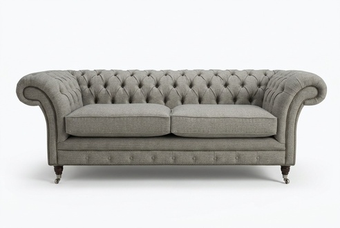Chesterfield Sofa Couch Polster Sofas Couchen Dreisitzer Stoff Sitzpolster 225cm