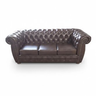 Chesterfield Sofa Ledersofa Couch 3 Sitzer Original Braun Sofas
