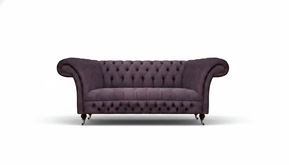 Chesterfield Sofa Zweisitzer Wohnzimmer Couch Luxus Polster Stoff Textil