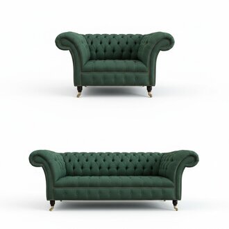 Chesterfield Sofagarnitur 3+1 Sitzer Couch Polster Sitz Garnituren Lehn