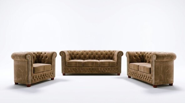 Chesterfield Sofagarnitur 3+2 Sitzer Sofa Sitz Couch Polster Garnitur Couchen