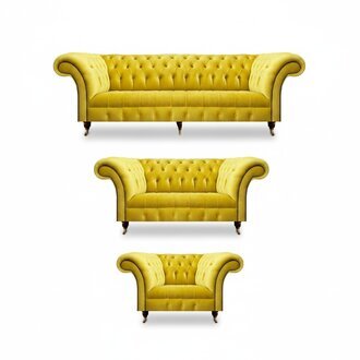 Chesterfield Sofagarnitur 3tlg Polstersofas Möbel Textil Wohnzimmer Neu Set