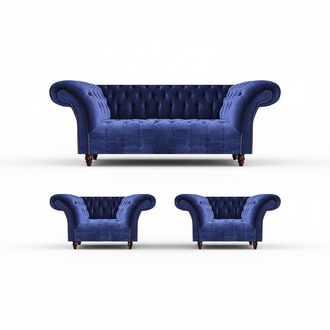 Chesterfield Sofagarnitur Couch 3tlg Polster Möbel Moderne Sitzgruppe