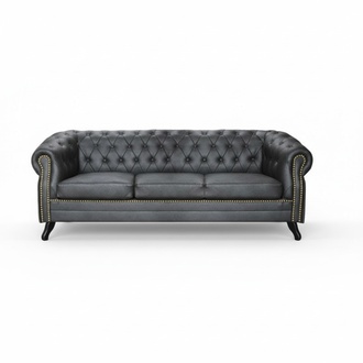 Chesterfield Sofagarnitur Sofa 3+1+1 Couch Polster Set Sofas Couchen Couch Leder