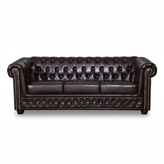 Chesterfield Sofagarnitur Sofa 3+1 Couch Polster Set Sofas Couchen Leder Möbel