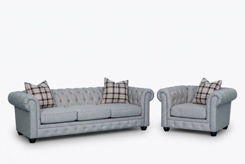 Chesterfield Sofagarnitur Sofa Couch Polster 3+1 Sitzer Leder Couchen
