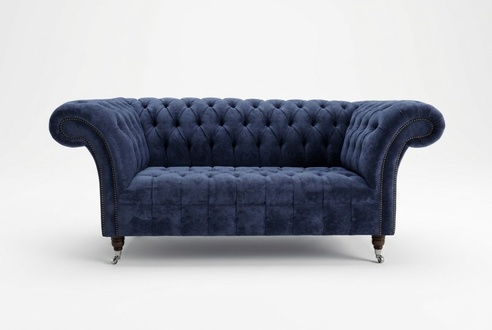 Chesterfield Stoffsofa Couch Polster designer 2 Sitzer Textil Sofas Couchen Neu