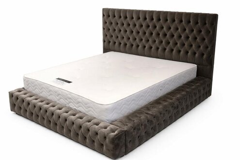 Chesterfield Textil Bett Schlafzimmer Betten Doppel Polster 140/160/180/200 cm